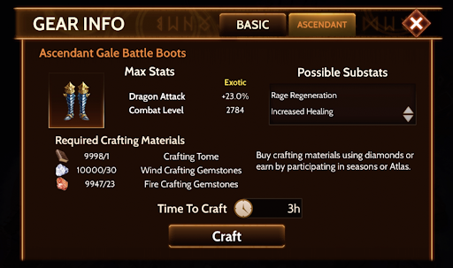 Ascendant Gear Preview War Dragons